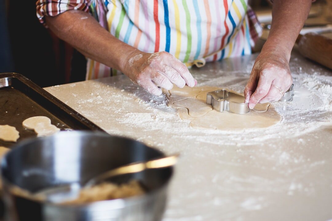 woman baking at home