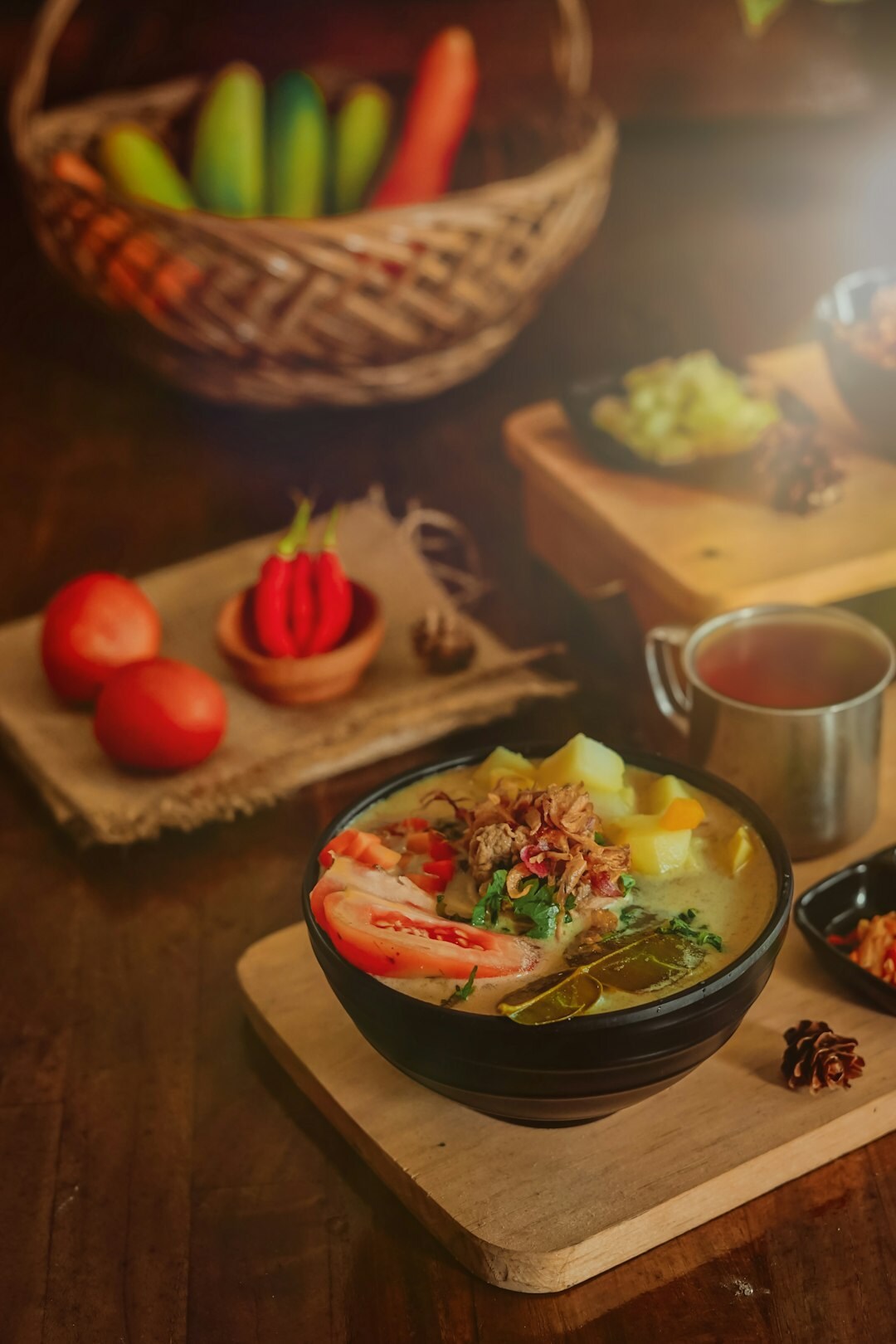 vegetable soup in bowl