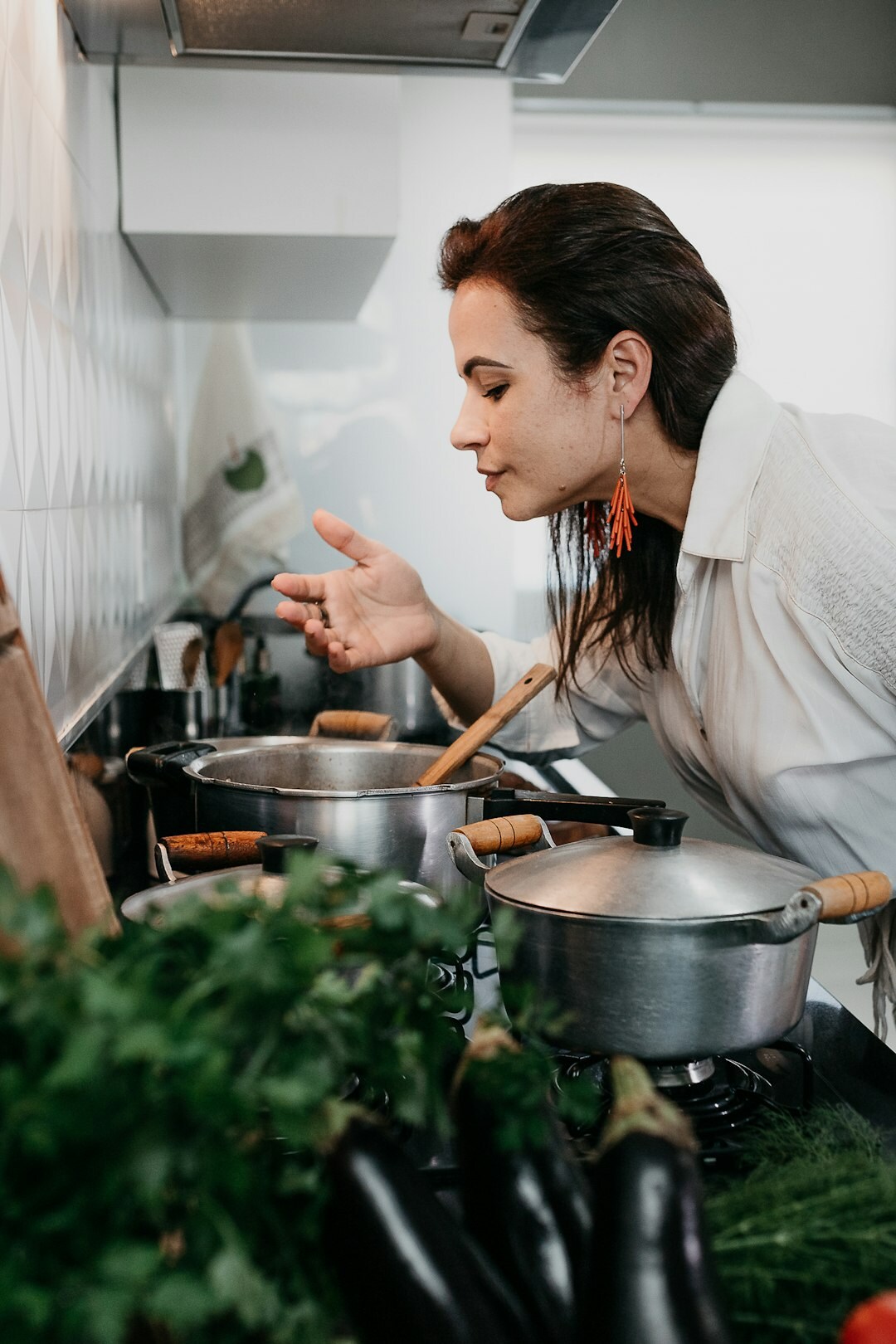 beginner in kitchen preparing food