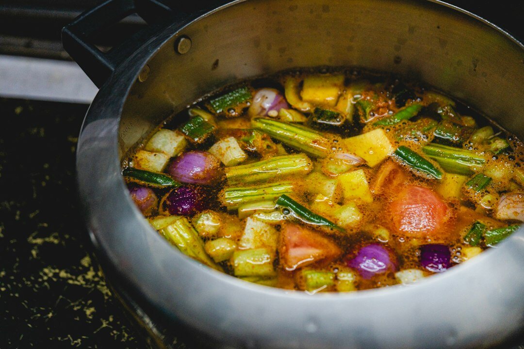 lentil soup cooking