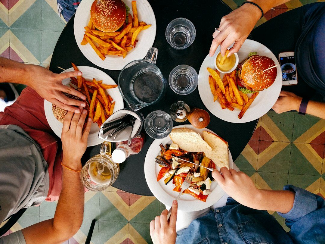 Table full of traditional Czech dishes served for a family lunch